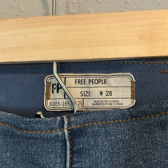 Free People Flare Denim Jeans Pull On Blue‎ - Picture 5 of 8
